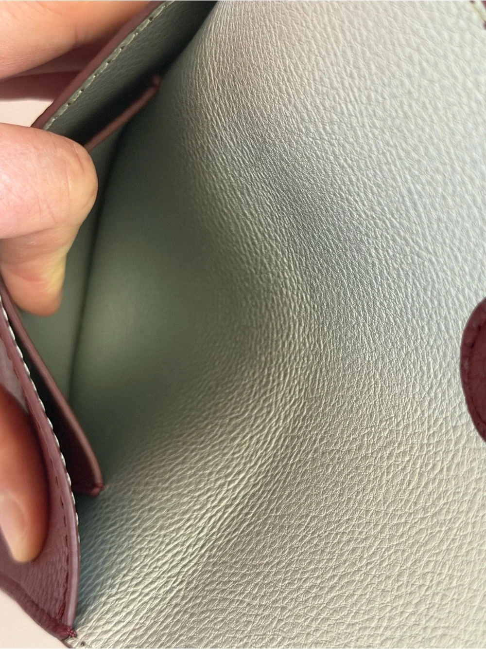 HOBO International Burgundy Pebble Leather Pouch
